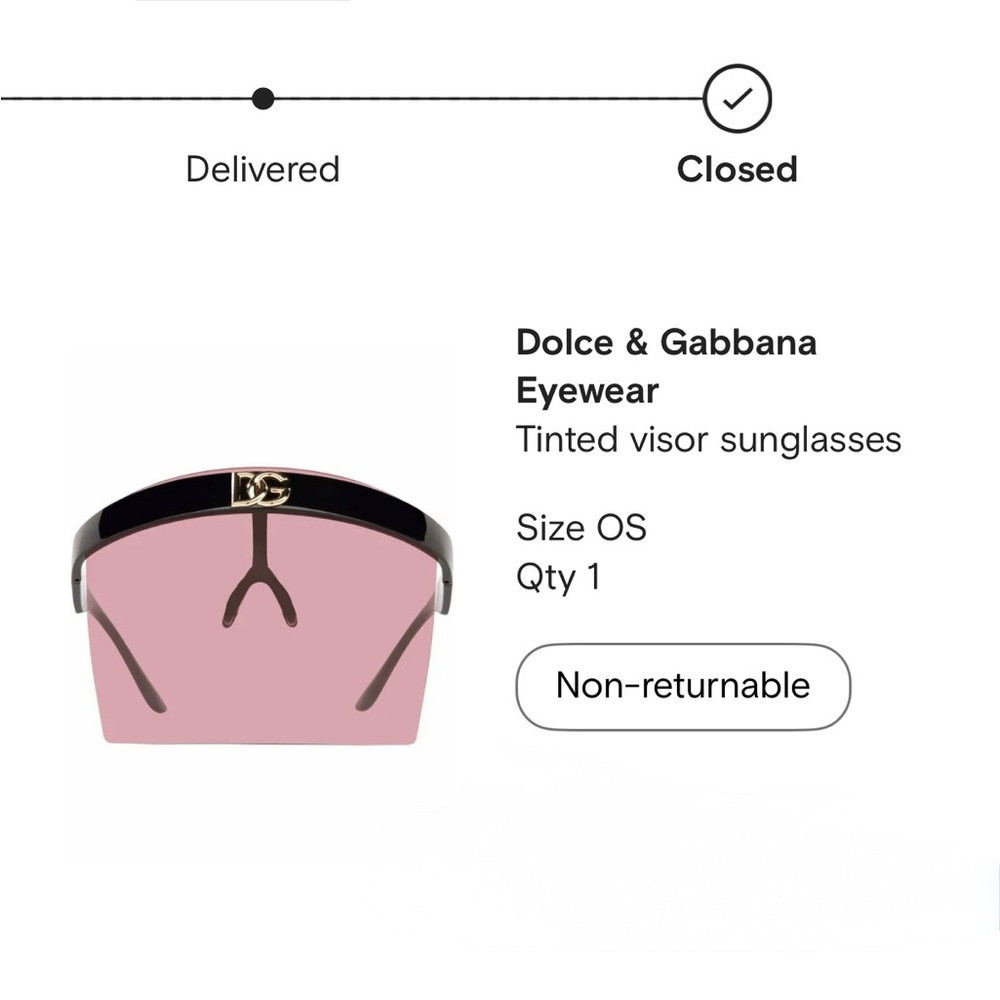 Dolce & Gabbana Black and Pink Visor Sunglasses